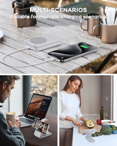 RORRY 10,000 m Ah 3-in-1 Portable Charging Station – Versatile Mag Safe Power Bank for i Phone 12-16 & Apple Watch 5-Ultra 2 – Compact, Foldable Design for Effortless Travel – Dual Charging Ports for Enhanced Efficiency and Speed
