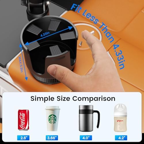 OHLPRO for MagSafe Car Charger Cup Holder Mount, 15W Fast Wireless Magnetic Charging Phone Holder for iPhone 16 15 14 13 12 Series, Adjustable Car Mount with Large Cup Base, One-Hand Operation, Black – Enhanced Compatibility and Speed