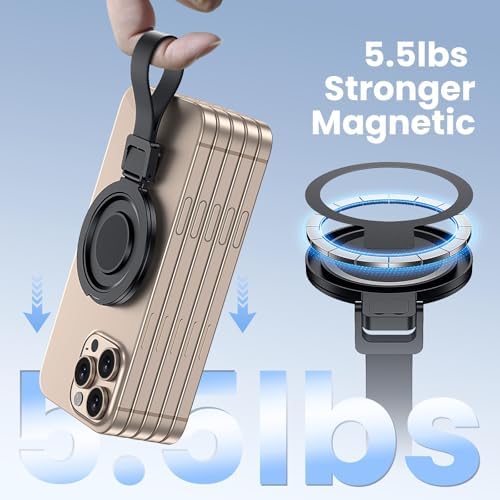 Revolutionary Double-Sided Magnetic Phone Grip Holder for Mag Safe – Precision Engineered Kickstand for i Phone 16 Pro Max, 15, 14, 13, 12 – Ultimate Stability, Effortless Compatibility with Mag Safe Accessories, and Enhanced Everyday Convenience