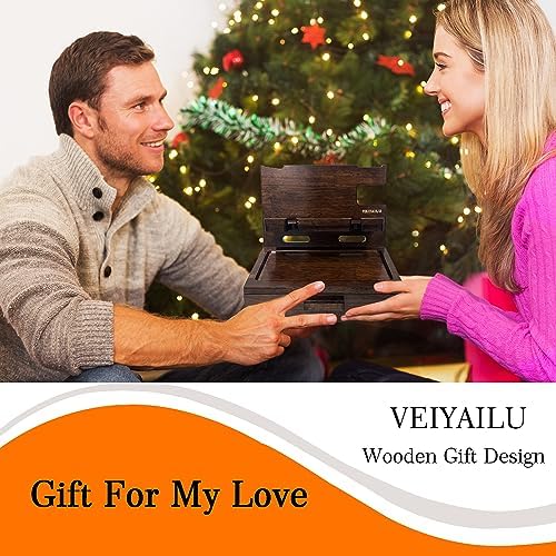 Gifts for Men Women Husband Son Boyfriend Him Nightstand Organizer Wood Phone Docking Station Birthday Gifts (Walnut) – Enhanced Compatibility and Speed