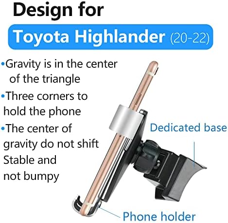 Toyota Highlander 2020-2025 Premium Car Phone Holder – Secure Smartphone Mount with 360° Rotation and Built-in Charger for Enhanced Driving Convenience – Ideal for Highlander Hybrid Accessories and Mobile Cradle Needs