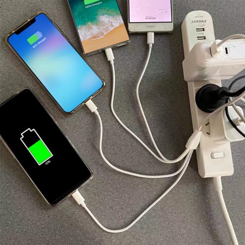 Herfair 6-Way Micro USB Splitter Cable – 4.92 FT Multi Charging Cord for Enhanced Device Connectivity and Fast Data Transfer – USB 2.0 Type A Male to 6 Micro USB Male Adapters – Universal Compatibility for Smartphones, Tablets, and More