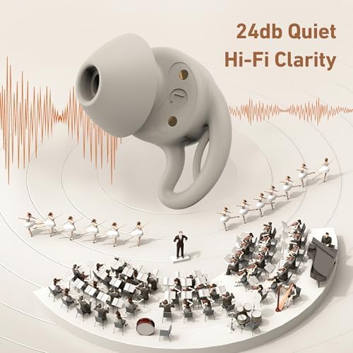 Pansonite Bluetooth 5.4 Invisible In-Ear Sleep Earbuds – Ergonomic Wireless Headphones with Advanced Noise Cancellation for Side Sleepers, Hi-Fi Sound Quality, and Touch Control for Uninterrupted Sleep and Crisp Calls, Compatible with All Devices
