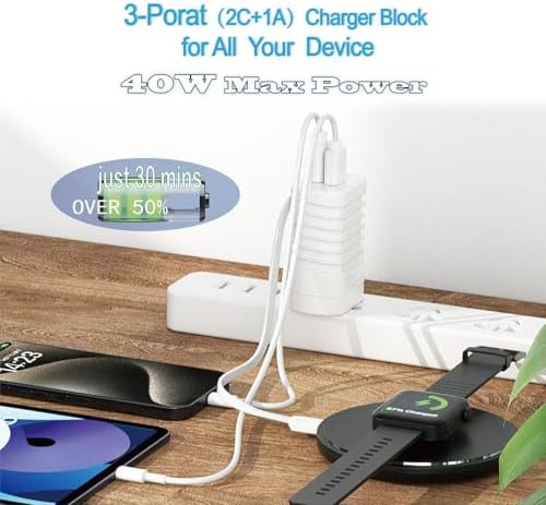 Revolutionize Your Charging Routine with the Lengon 40 W Foldable USB-C Power Adapter – Ultimate Multi-Device Solution with Integrated 1 m Cable for Lightning-Fast Charging, Tailored for i Phone 16, 15, 14, 13 Pro Max and More – Compact, Travel-Friendly Design for On-the-Go Power and Convenience