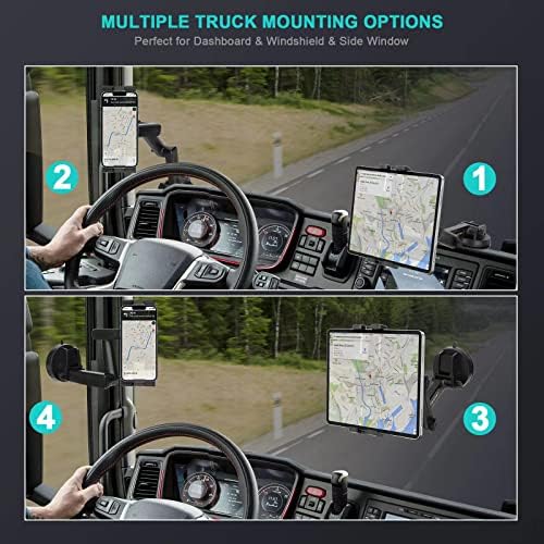 i Pad Pro 12.9 Inch Tablet Mount with 4-Inch Suction Cup and 16-Inch Adjustable Arm – Ultimate Versatile Holder for Trucks and Cars, Enhanced Protection, Effortless Charging, and Unmatched Stability for Work and Play