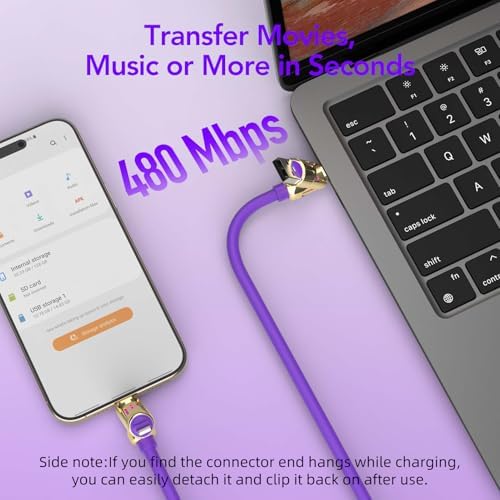 4-in-1 Universal Multi USB Charging Cable – 240W Max Fast Charger Cord with Multiple Connectors for iPhone 16/15/14/13, iPad, Samsung, MacBook, Tablets & More (Black, 6.6Ft) – Enhanced Compatibility and Speed