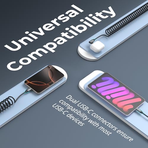 Experience Unmatched Speed and Convenience with SMALLRIG 90-Degree USB C to USB C Coiled Data Cable – 20 Gbps Data Transfer & PD 100 W Fast Charging, Perfect for i Phones, Laptops, and Cameras – Tidy Workspace Solution for High-Performance Connectivity