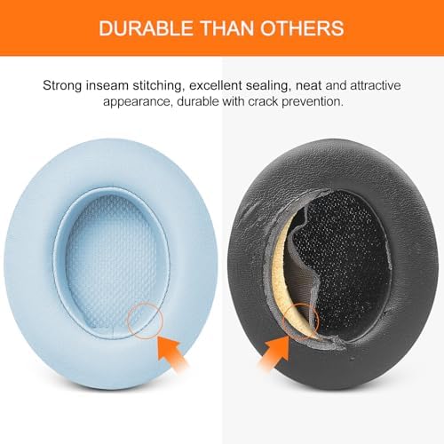 GVOEARS Premium Replacement Ear Pads for Beats Studio 2 & 3 – Ultra-Comfort Memory Foam Cushions with Strong 3 M Adhesive for Reliable Fit – Titanium Grey – Revitalize Your Audio Experience with Enhanced Noise Isolation and Seamless Compatibility