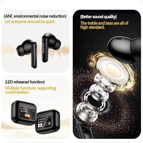 Revolutionize Your Audio Experience with AWEI Wireless Earbuds – Cutting-Edge Bluetooth 5.4 Technology, Waterproof Design, Touch-Control Convenience, and LED Display for i Phone & Android Users on the Go, Perfect for Active Lifestyles and Audiophiles Seeking Unmatched Sound Quality