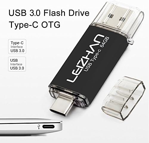 Leizhan 256 GB 2-in-1 USB 3.0 & Type-C Flash Drive – High-Speed Data Transfer & Versatile Storage Solution for Laptops and Smartphones – Compact Durable Design for On-the-Go Convenience