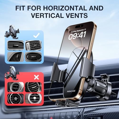 Revolutionize Your Driving Experience with the Miracase 2 nd Generation Universal Phone Holder – 3-in-1 Air Vent Mount for i Phone 16/15/14/13/12/11 and All Smartphones – Enhanced Stability, 360-Degree Rotation, and Hands-Free Convenience for Safer Navigation
