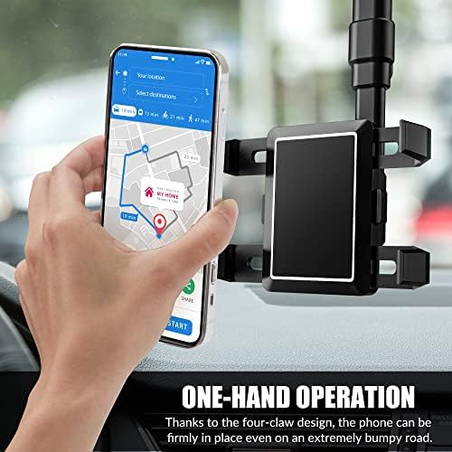 SXhyf Premium Rear View Mirror Phone Holder – 360-Degree Rotatable & Retractable Mount for i Phone & Samsung – Universal Fit for Enhanced Safety & Connectivity – Effortless Installation & Sleek Design for Every Driver