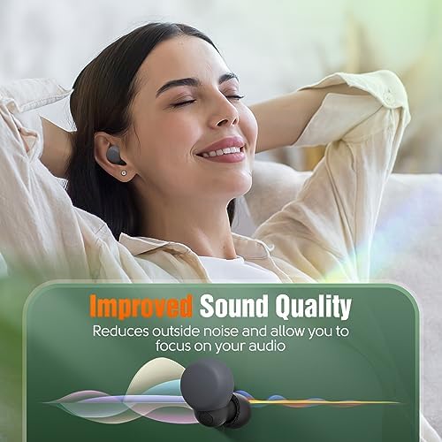 Memory Foam Ear Tips for Sony Link Buds S – Anti-Slip Replacement Tips for Enhanced Noise Isolation and Comfort – 3 Sizes Included (Black) – Perfect Fit for Charging Case and Active Lifestyles