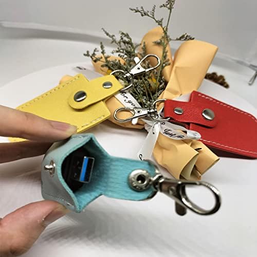 Stylish Pink Leather USB Flash Drive Case Set – 3 Durable Protectors for Safe Storage and Easy Access – Perfect for Women Who Love Chic Tech Accessories – Enhanced Compatibility & Speed for All USB Drives