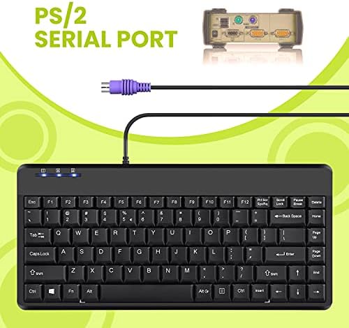 Compact Perixx PERIBOARD-409 H Wired USB Mini Keyboard with Dual USB Hubs – Effortless Typing Experience for Limited Spaces, Enhanced Compatibility, and Fast Connectivity