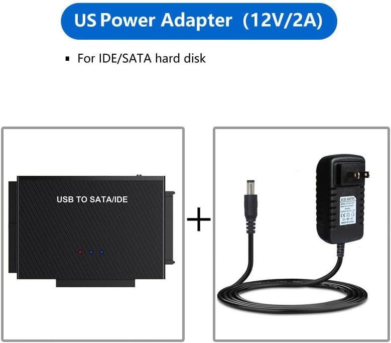 Universal USB 3.0 to SATA IDE Hard Drive Reader with Type C Connectivity – Versatile HDD and SSD Converter Kit for 2.5″ & 3.5″ Drives – High-Speed Data Transfer Up to 5 Gbps – Includes Reliable 12 V/2 A Power Supply for Enhanced Performance – Effortless Plug-and-Play Setup for Quick Data Access and Backup – Ideal for Tech Professionals and Casual Users Alike – Durable Design for Long-Lasting Usage – Elevate Your Storage Solutions with this Essential External Hard Drive Adapter