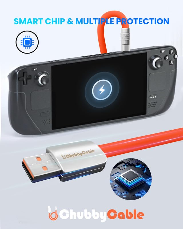 Ultimate 100 W USB Type C Fast Charging Cable for Steam Deck – 6.6 ft Durable Silicone Charger with Tangle-Free Design, Ideal for Gamers & Tech Lovers, Superior Power Delivery for All USB-C Devices