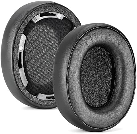 Premium Replacement Earpads for Audio-Technica ATH-SR50 BT Headphones – Luxurious Protein Leather Cushions for Enhanced Comfort and Sound Quality – Quick Installation and Durable Design in Classic Black with Buckle