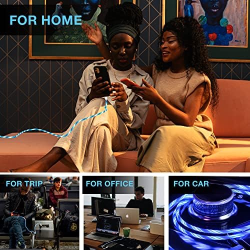 momen LED i Phone Charger Cable – 6 ft Light-Up Charging Cord with Switch Button, MFi Certified USB Fast Charging for i Phone 14/13/12/11/XS Max/XS/XR/X/8/7/Plus/SE/i Pad (Blue & Red) – Style Meets Functionality for Quick Connectivity and Enhanced Performance