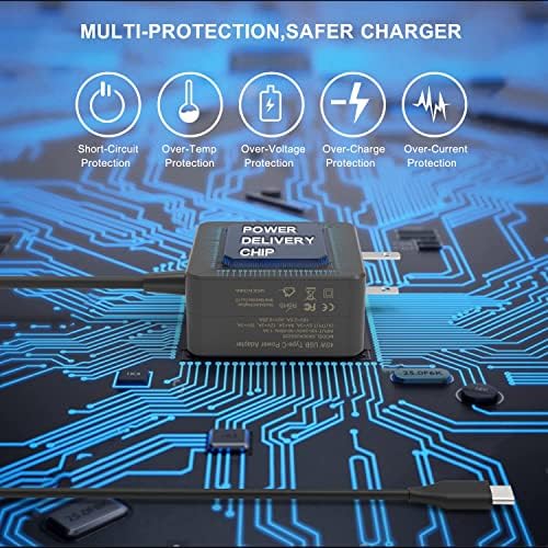 Universal 45 W USB-C Laptop Charger: High-Speed Type-C AC Adapter for Chromebook, Compatible with HP, Asus, Samsung, Acer, Lenovo, Dell, Fast Charging Solution for Enhanced Device Performance and Reliability