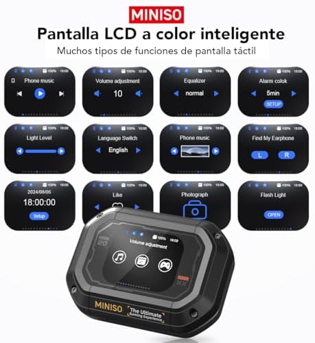 MINISO M98 Bluetooth 5.4 Open Ear Translation Earbuds – Advanced Real-Time Language Translator with 135 Languages, Waterproof Features, and LED Battery Indicator for Effortless Communication While Traveling, Working, or Exercising