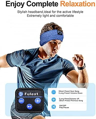 Fulext Bluetooth Sleep Headphones Headband – Ultimate Comfort for Side Sleepers, Thin HD Stereo Sound Quality – Ideal for Insomnia Relief and Travel Convenience – Perfect Gift for Men and Women – Enhanced Compatibility, Long-Lasting Battery Life for All Night Relaxation