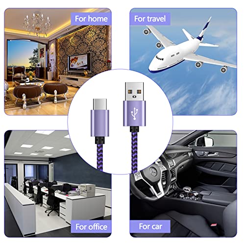 6 ft Fast Charging USB A to Type C Cable – 5 Pack for Samsung Galaxy S24, A55, A35, Z Fold5/4/3 – Durable and Versatile Charger Cord with Enhanced Compatibility for Everyday Use