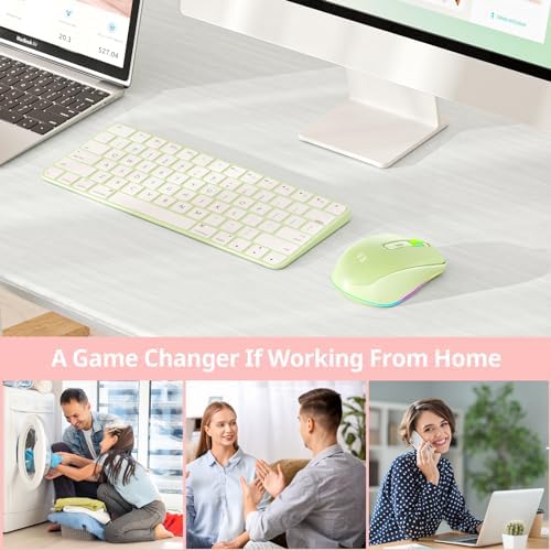 Illuminate Your Workspace with the seenda Light-Up Wireless Mouse Featuring Built-In Jiggler – USB-C & USB Receiver for Mac Book, i Pad, and Windows Devices – Ergonomic Design for Enhanced Comfort and Productivity