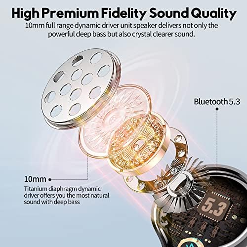 Elevate Your Sound with MOZOTER Bluetooth 5.3 Wireless Earbuds – Deep Bass & Crystal Clear Calls, 4-Microphone Noise Cancelling Technology, Lightweight Design for Ultimate Comfort, Wireless Charging Case – Perfect for i Phone and Android Users, Ideal for Workouts and Daily Adventures