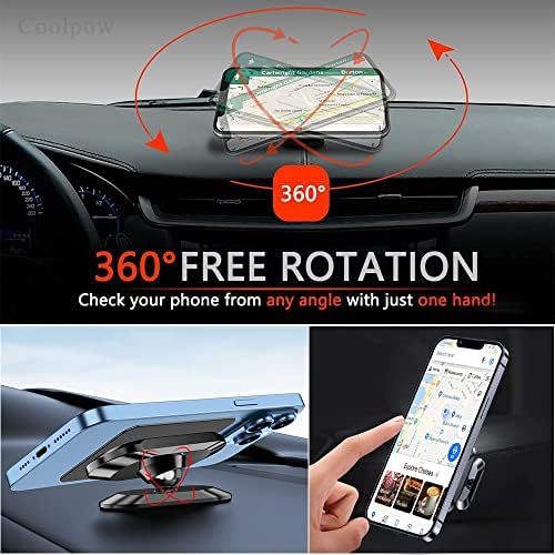 2-Pack Magnetic Car Phone Holder – Ultimate Dashboard Mount with Strong Magnet for i Phone & Samsung – Secure Phone Grip with 4 Metal Plates for Enhanced Compatibility & 360-Degree Rotation – Effortless Installation & Stylish Design for Safe Driving