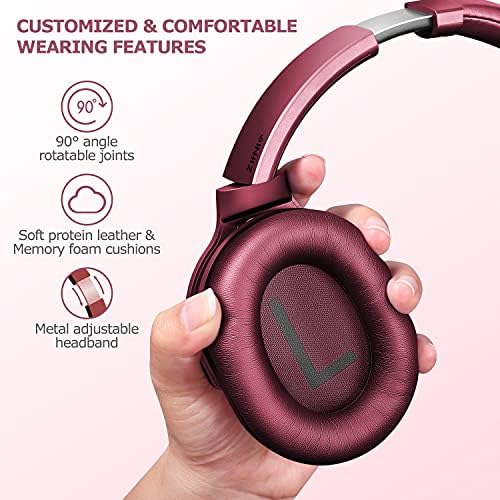 Unleash Immersive Sound Quality with ZIHNIC Rose Gold Bluetooth Headphones – 40-Hour Battery Life, Superior Noise Cancelling, and Plush Earpads for Ultimate Comfort – Perfect for Travel, Daily Commutes, and Home Listening – Seamless Device Pairing for Effortless Enjoyment