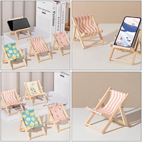 Cell Phone Holder Wood and Canvas Chair Desk Stand Display Business Card Holders Bracket Charging Dock Mini Folding Chair Phone Holder for Smartphone Mobile Phone – Enhanced Compatibility and Speed