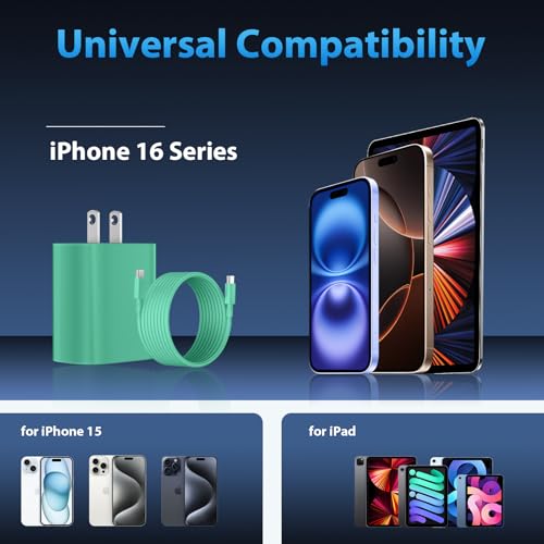 Experience Rapid Power Revitalization with the 20 W USB-C Fast Charger for i Phone 15 Pro Max – Complete with 6.6 FT Robust Cable for Ultimate Flexibility and Compatibility with i Pad Pro – Your Ideal On-the-Go Charging Solution with Enhanced Safety Features and Efficient Energy Delivery.
