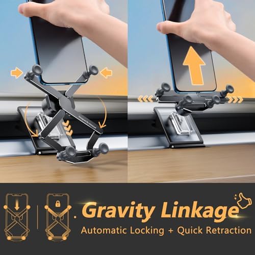 ELOHEI Premium Gravity Phone Holder for Tesla Model Y & Model 3 (2020-2024) – Custom Fit Smartphone Mount for Ultimate Driving Convenience – Tool-Free Installation & Versatile Compatibility – Sleek Black Finish to Complement Tesla’s Modern Interior – Enhance Safety with Hands-Free Navigation & Communication