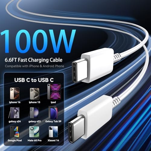 Elevate Your Charging Experience with the 45 W Super Fast USB-C Charger and 6.6 FT Cable – Optimal for i Phone 16 Pro Max, i Pad, and Android Devices – Compact, High-Efficiency Power Adapter with Advanced Safety Features for On-the-Go Users