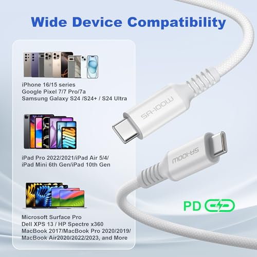 Basesailor iPad Mini 7 Charger Cable 10FT,USB C to USB C Cord 100W with USB Adapter,Fast Power Delivery Charging Cord for Apple iPhone 16 15 Pro Max Plus,iPad 10th Air 4th 5th Generation,AirPods 4,S24 – Enhanced Compatibility and Speed