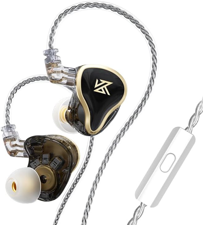 Linsoul KZ ZAS Premium Hybrid IEM Earbuds – Exceptional 7 BA + 1 DD Hi-Fi Bass Headphones for Audiophiles and Gamers – Ergonomic Design, Robust 2-Pin Cable, and Integrated Microphone for Enhanced Communication and Immersive Sound Experience