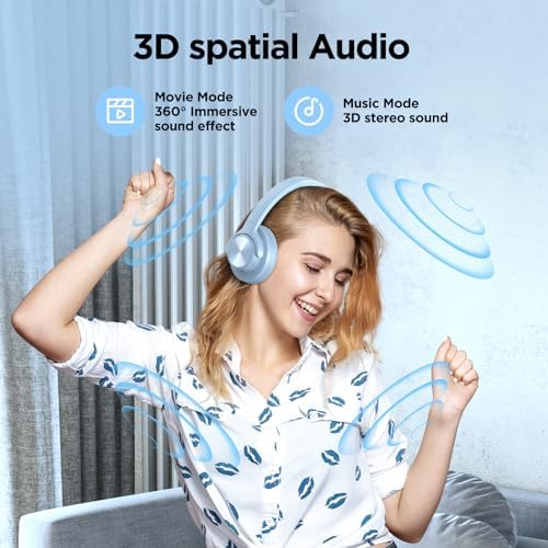 Elevate Your Sound Experience with FIO MOTUS Bluetooth Over-Ear Headphones – Unmatched 130-Hour Battery Life, Advanced Noise Cancellation, Custom EQ for Personalized Deep Bass, and High-Resolution Audio Quality – Perfect for Travelers and Home Office Users Seeking Comfort and Effortless Wireless Connectivity