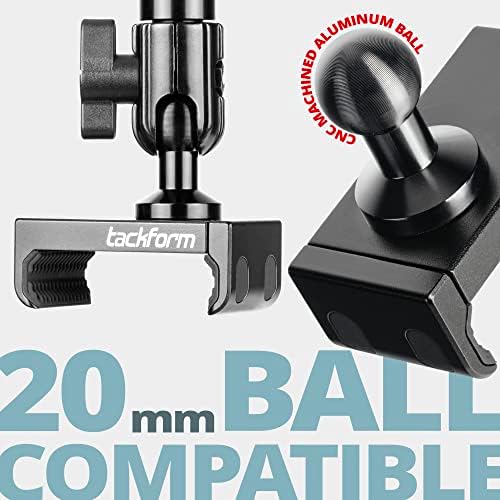 Tackform Enduro 20 LITE Premium Phone Holder – Heavy-Duty Aluminum Mount with Spring Tension for Trucks, Fleet Vehicles, and Off-Road Adventures | 20 mm Ball for Universal Device Compatibility and Quick Access
