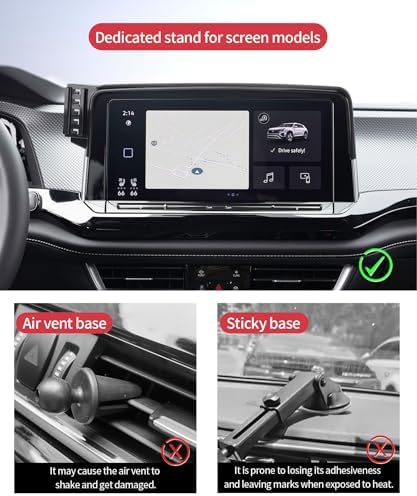 Wireless Charging car Phone Holder for Volkswagen Atlas/Altas Cross Sport 2024-2025 Accessories 12 inch Screen Fixed Clip,360° Rotation car Phone Mount Compatible with MagSafe – Enhanced Compatibility and Speed