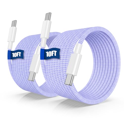 iPhone 16 15 USB C Charger Cable 10ft, Long Fast Charge Type C to C Charging Cord Wire for Apple iPhone 16 Pro Max/16 Pro/15 Plus/15 Pro Max,iPad Pro 12.9/11 inch/Mini/Air 5/4th,MacBook,Samsung-Black – Enhanced Compatibility and Speed