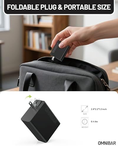 100 W USB-C Ga N Fast Charger | 3-Port Wall Adapter for Mac Book Pro, i Phone 16 Pro, Galaxy S24 Ultra & More | Compact Foldable Design for Multi-Device Charging | PD3.0 & PPS Technology for Optimal Efficiency & Speed | Ultimate Travel Companion for All Your Devices