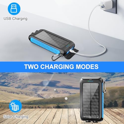 Ultimate 49,800 m Ah Solar Power Bank – Rugged Waterproof Portable Charger with 15 W Fast Charge USB-C & Built-in LED Flashlight – Eco-Friendly Outdoor Charging Solution for All Mobile Devices and Electronics