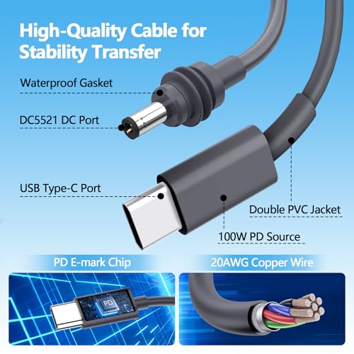 33 FT Starlink Mini USB-C Cable – Ultra-Durable 100 W PD Charging Solution, Waterproof and High-Speed Data Transfer for Power Banks & Chargers (10 M, Sleek Gray) – Ultimate Compatibility and Long-Distance Performance