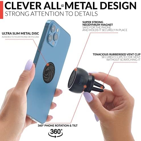 Revolutionary 2025 All-Metal Magnetic Air Vent Phone Mount – Ultimate Hands-Free Car Accessory for i Phones & Androids | Secure One-Hand Operation & Enhanced Safety Features for Seamless Navigation | Universal Smartphone Holder for Effortless Driving Experience