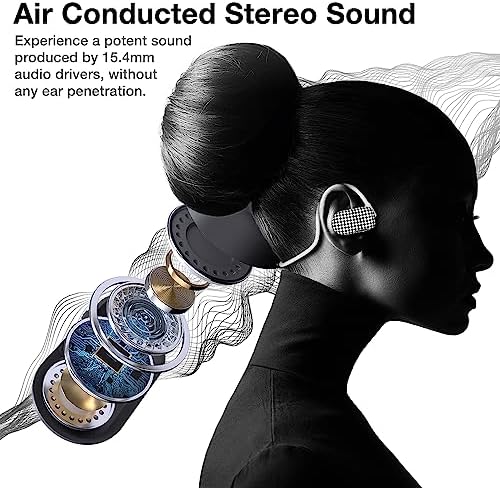 Purity Air Open Ear Headphones – Advanced True Air Conduction Wireless Bluetooth Earbuds with Dual Mic for Clear Calls – Ergonomic, Sweat-Resistant Design for Active Lifestyles – Compatible with i Phone & Android – Ultimate Comfort and Audio Awareness