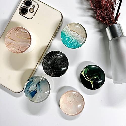 Sparkling Blue Ocean Beach Crystal Glitter Magnetic Collapsible Phone Grip & Stand – Versatile Mobile Accessory for Smartphones & Tablets with Enhanced Portability & Secure Attachment