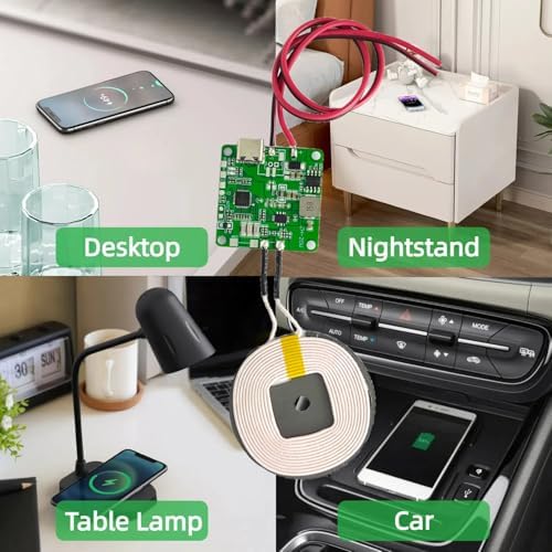 20 W Max QI Wireless Charger PCBA Module Coil – DIY Fast Charging Circuit Board with Type-C Port, Advanced Overheating Protection for Custom Car and Furniture Modifications – Ultimate Compatibility and Speed Enhancement