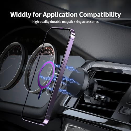 Mag Safe Sticker 2 Pack – Universal Magnetic Charging Ring for i Phone & Galaxy Devices – Elegant Mirror Blue Design for Enhanced Fast Charging – Effortless Wireless Compatibility for Busy Lifestyles – Durable, Lightweight, Residue-Free Application