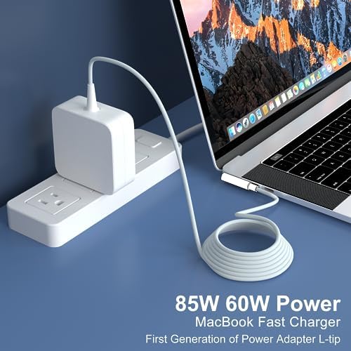 85 W L-Tip Mac Book Pro Charger for Pre-Mid 2012 Models – Rapid Charge Power Adapter for 13″, 15″, and 17″ Mac Book Pros – Superior Durability and Compatibility for Uninterrupted Workflow